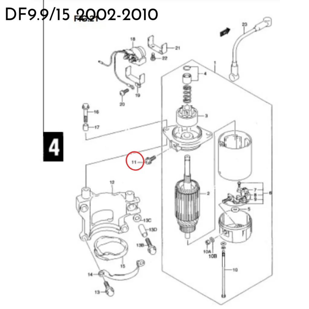 BOLT W/ELECTRIC STARTER -Suzuki Marine