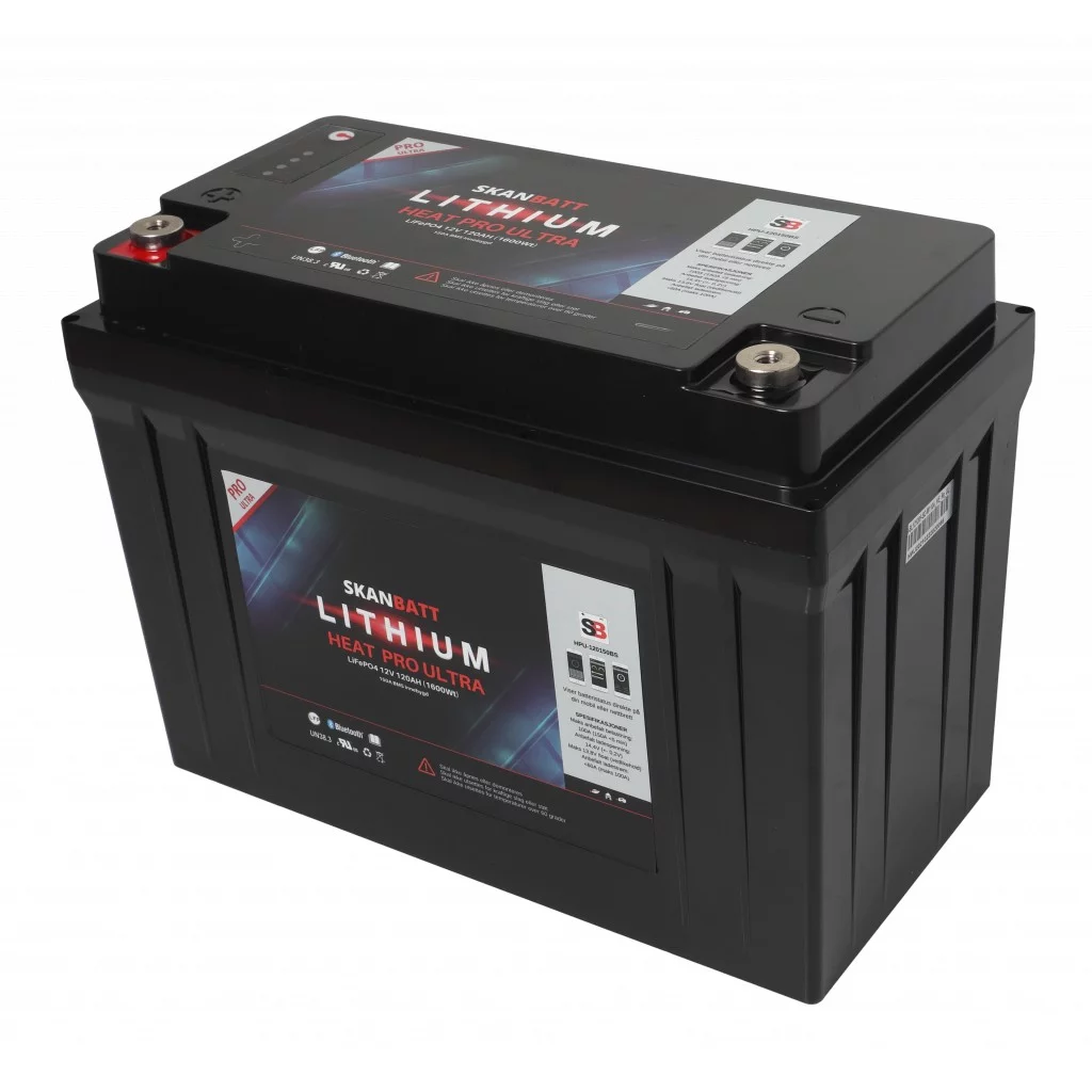 SKANBATT Lithium HEAT PRO 'Ultra' 12V 120AH - CAN Bus - 300A (3s) - 8 års garanti