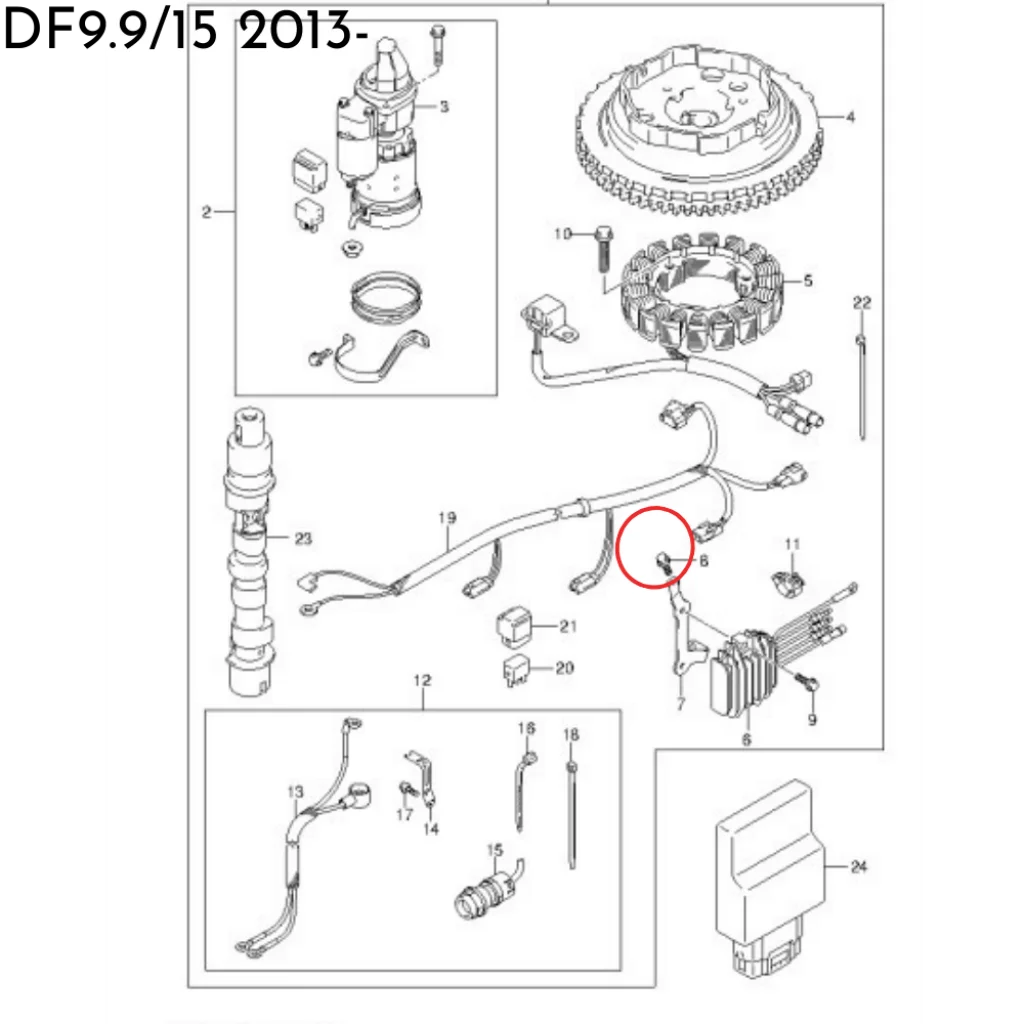 BOLT W/ELECTRIC STARTER -Suzuki Marine