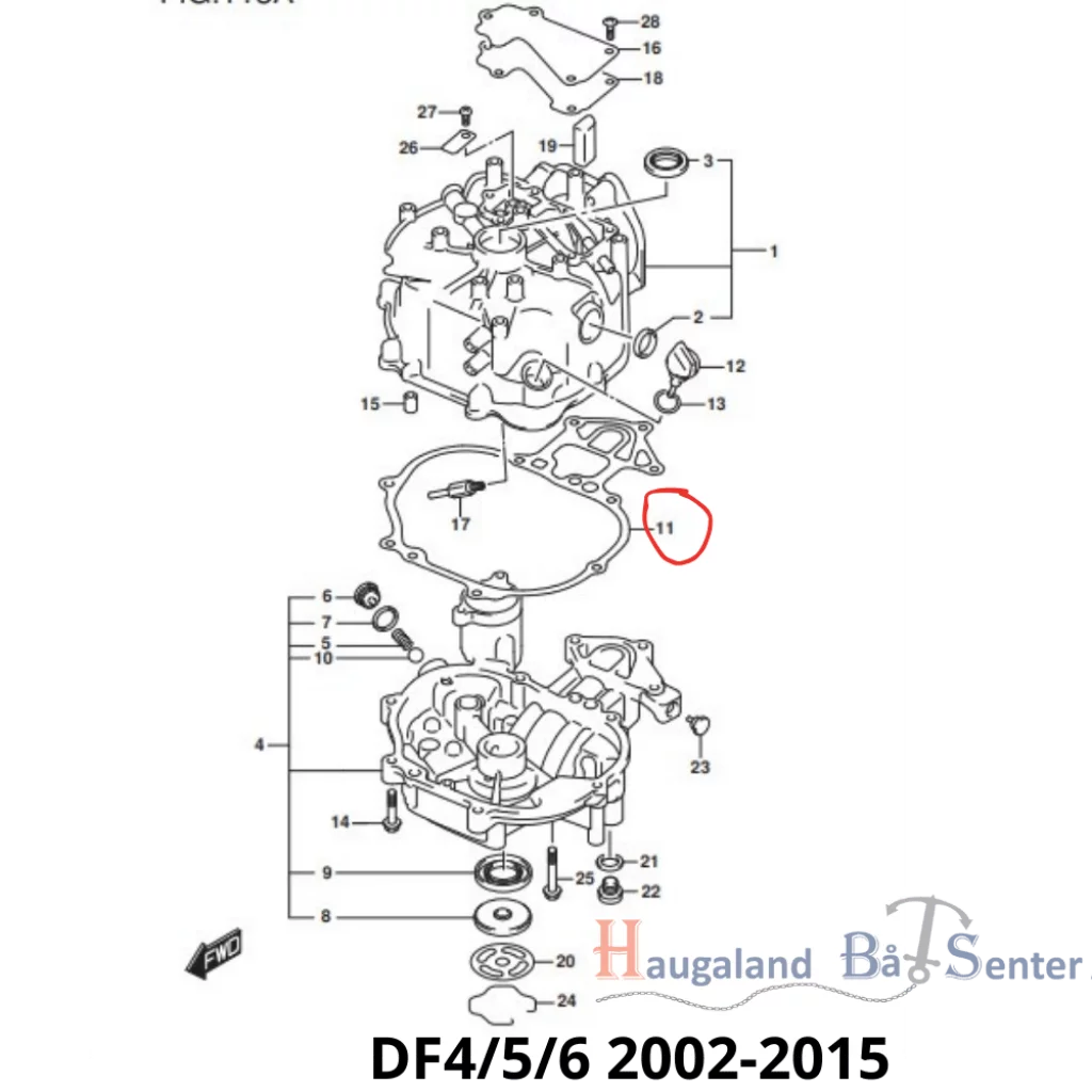 GASKET, CRANKCASE DF4/5/6 -SUZUKI MARINE