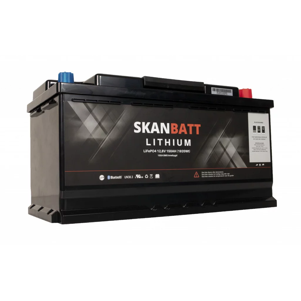 SKANBATT V.2 Bluetooth Lithium Batteri 12V 150AH 150A BMS - Bobil