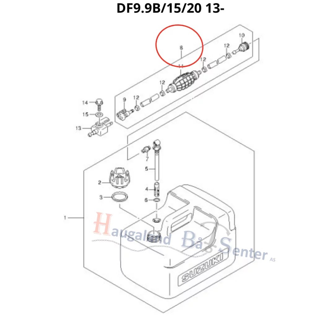 BENSINSLANGE HOSE,FUEL(TANK TO CONN) -SUZUKI MARINE 4 Takt motor.