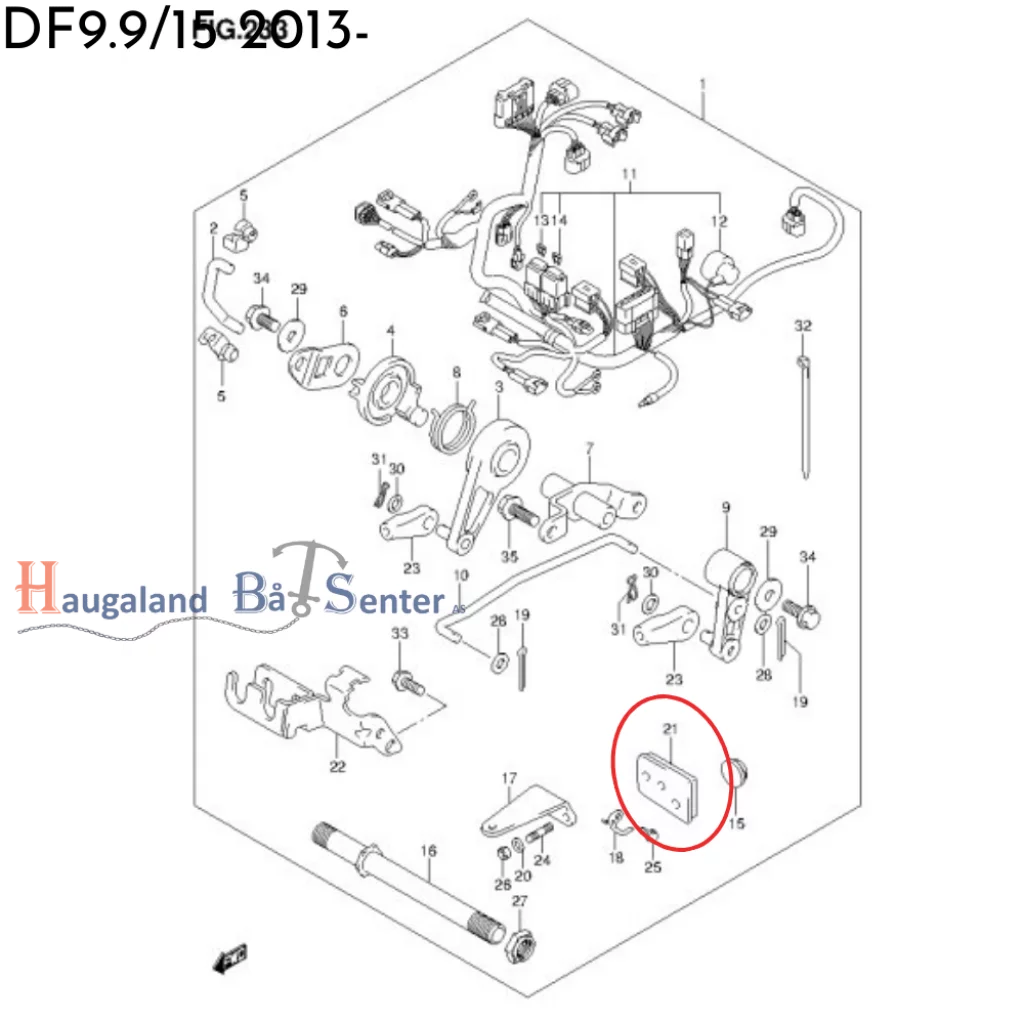 GROMMET,R/CON CABLE DF20A/K14 -SUZUKI MARINE