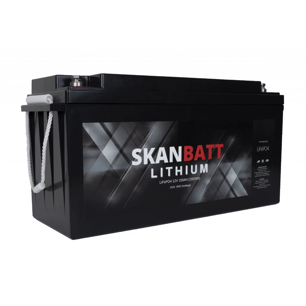 SKANBATT Lithium Batteri 12V 150AH 150A BMS - Standard