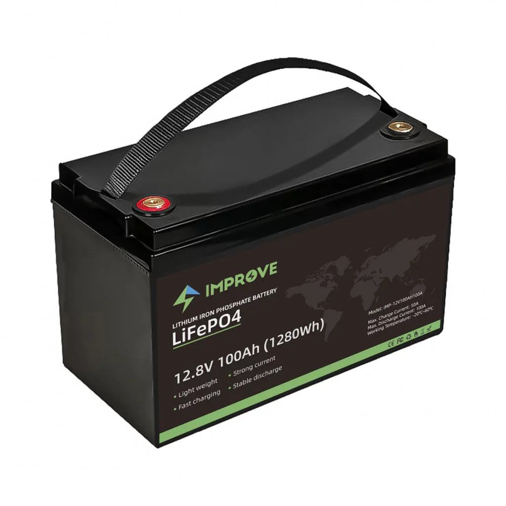 IMPROVE Lithium Batteri 12V 100Ah (LiFePO4) BMS 100A - BLUETOOTH