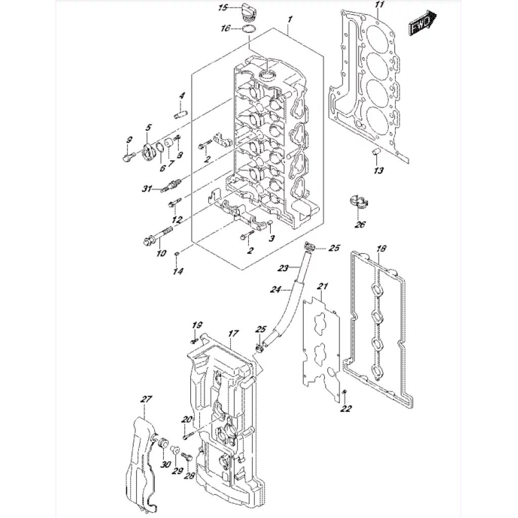 CYLINDER HEAD SET,STBD (DF90A) TOPPLOKK 12000-87868 SUZUKI