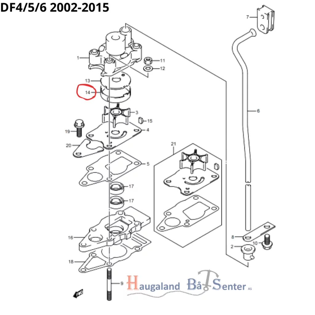 SLEEVE,WATER PUMP CASE DF6-05 -SUZUKI MARINE