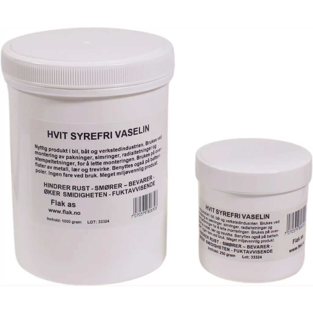 Vaselin Hvit Syrefri 250 g