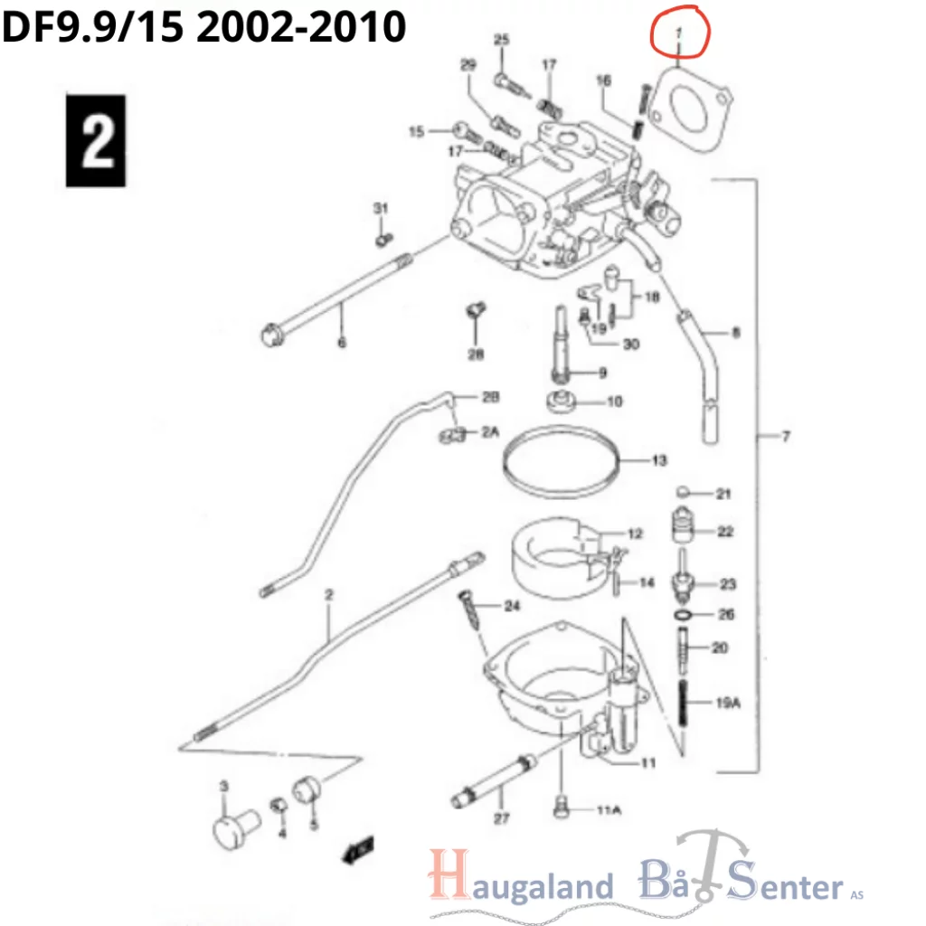 GASKET CARBURATOR SUZUKI MARINE 13125-95D30