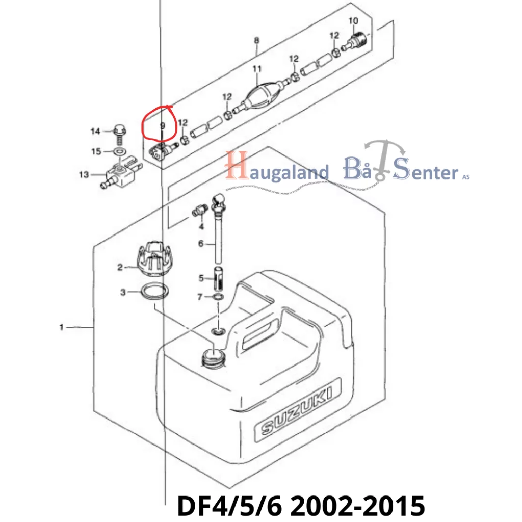 SOCKET, FUEL HOSE  6MM DF4A/8A-30A DF40/50 -SUZUKI MARINE