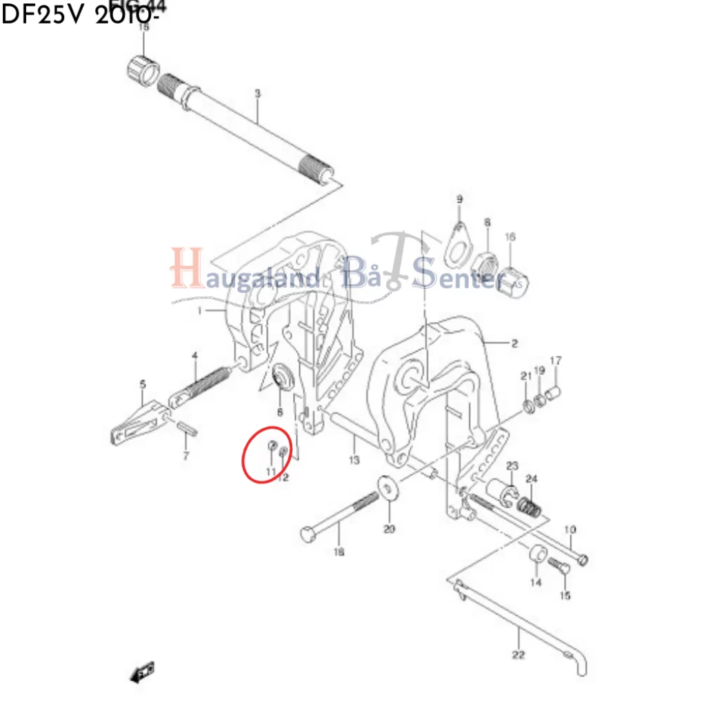 NUT, WATER PUMP CASE / NUT, CLUTCH ROD (M6) -SUZUKI MARINE