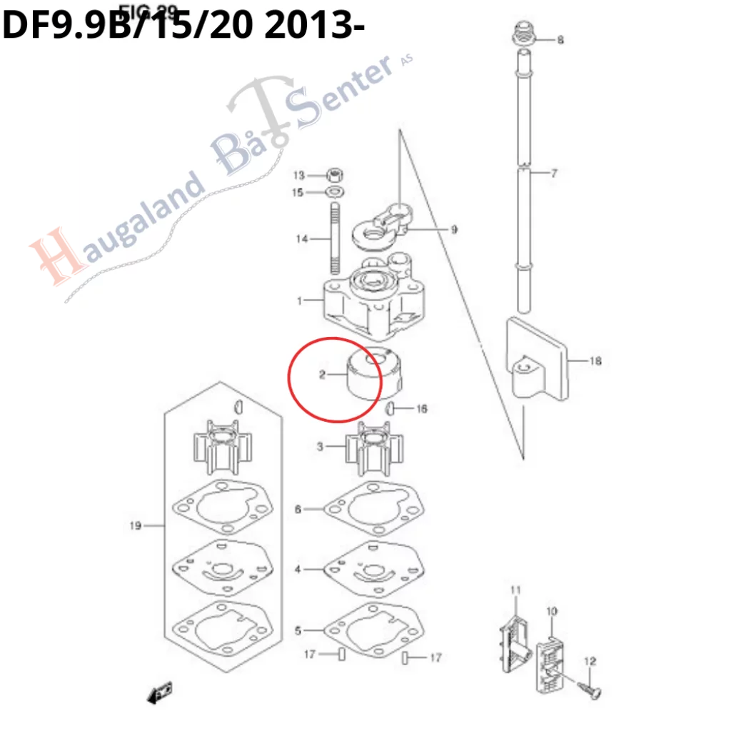SLEEVE, WATER PP DF9.9/15 07- SUZUKI MARINE