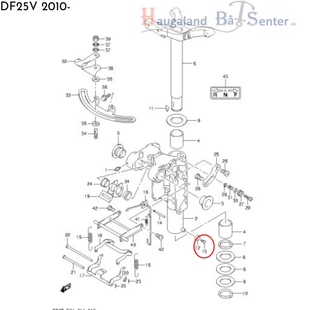 BOLT 6X14 PROTECTION DF25V/DF40&50/06- Suzuki Marine