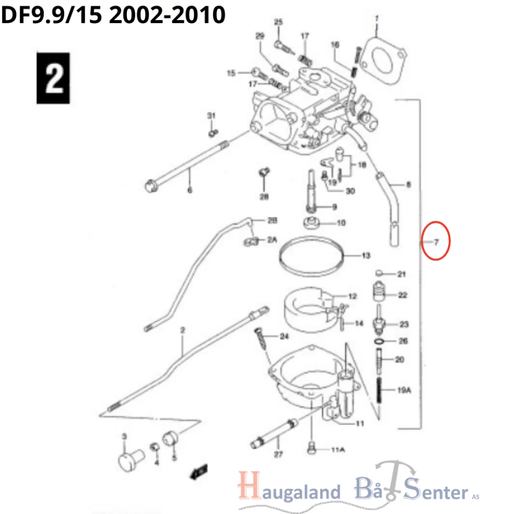 CARBURETOR ASSY / FORGASSER ELEKTRISK START DF9.9/15A/20A 2002-2010 Suzuki Marine