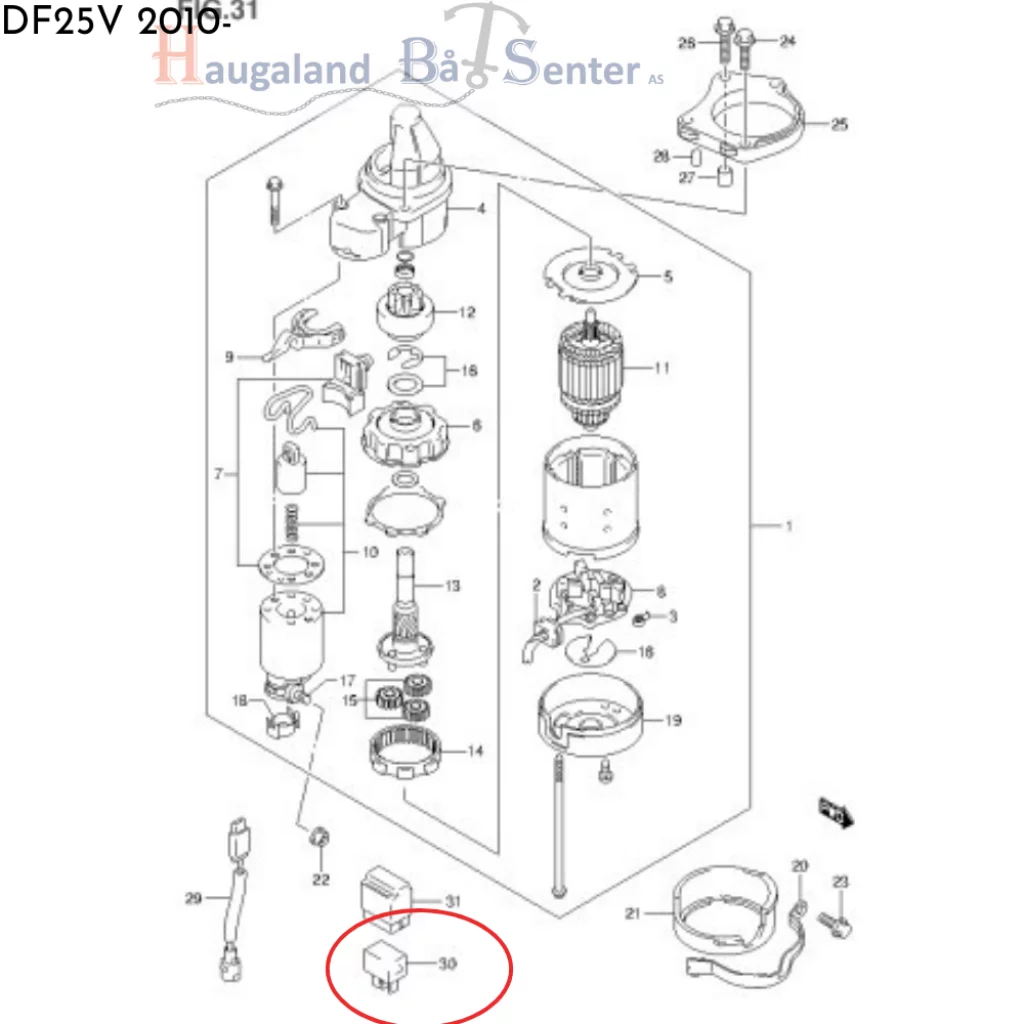 RELAY ASSY RM413/413D/415 W/ELECTRIC STARTER -SUZUKI MARINE