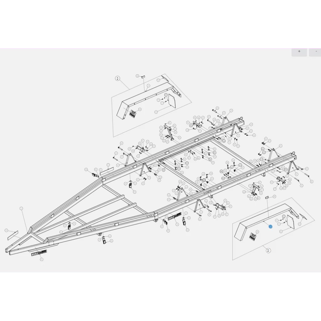 Skjerm stål boggi H m/skvettlappfes BK-HENGEREN