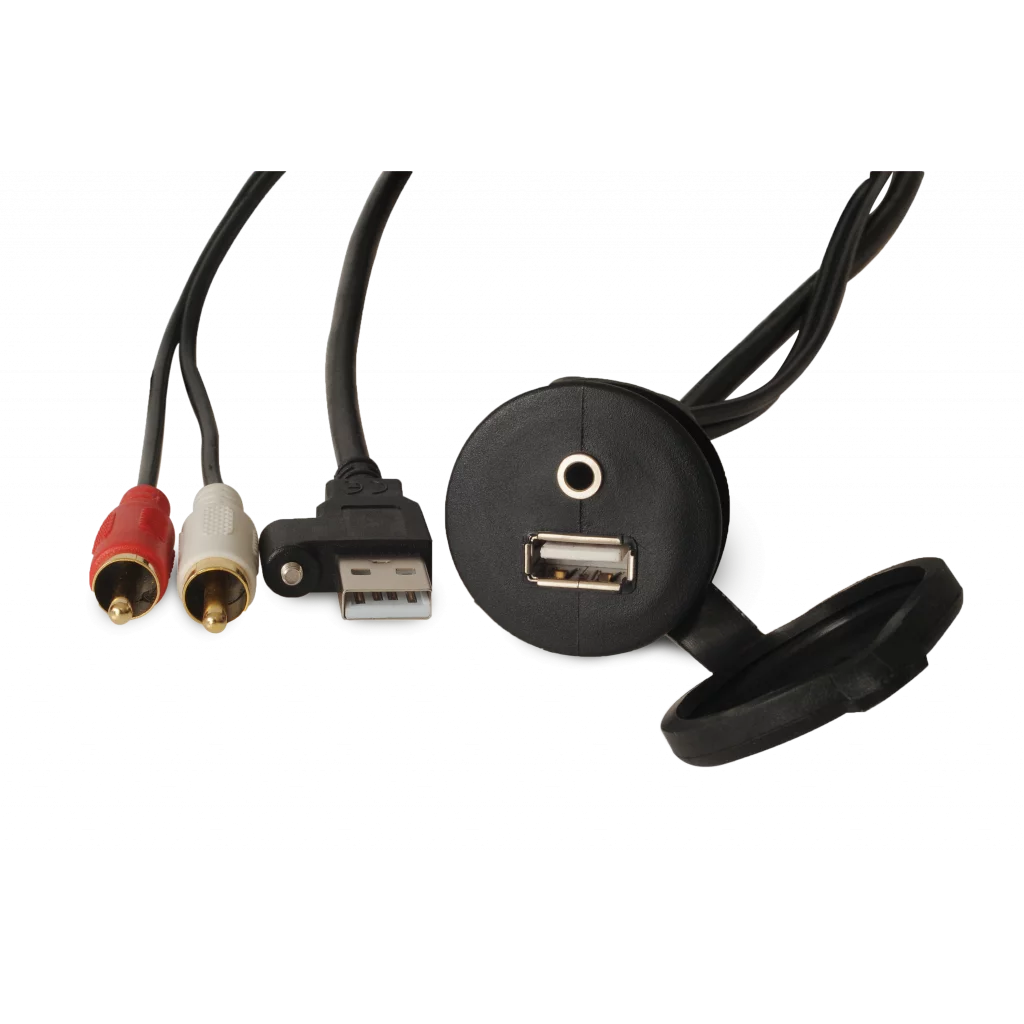 MS-CBUSB3.5, Fusion, USB + 3.5mm-2xRCA Aux Panel Mnt Cbl, 2m