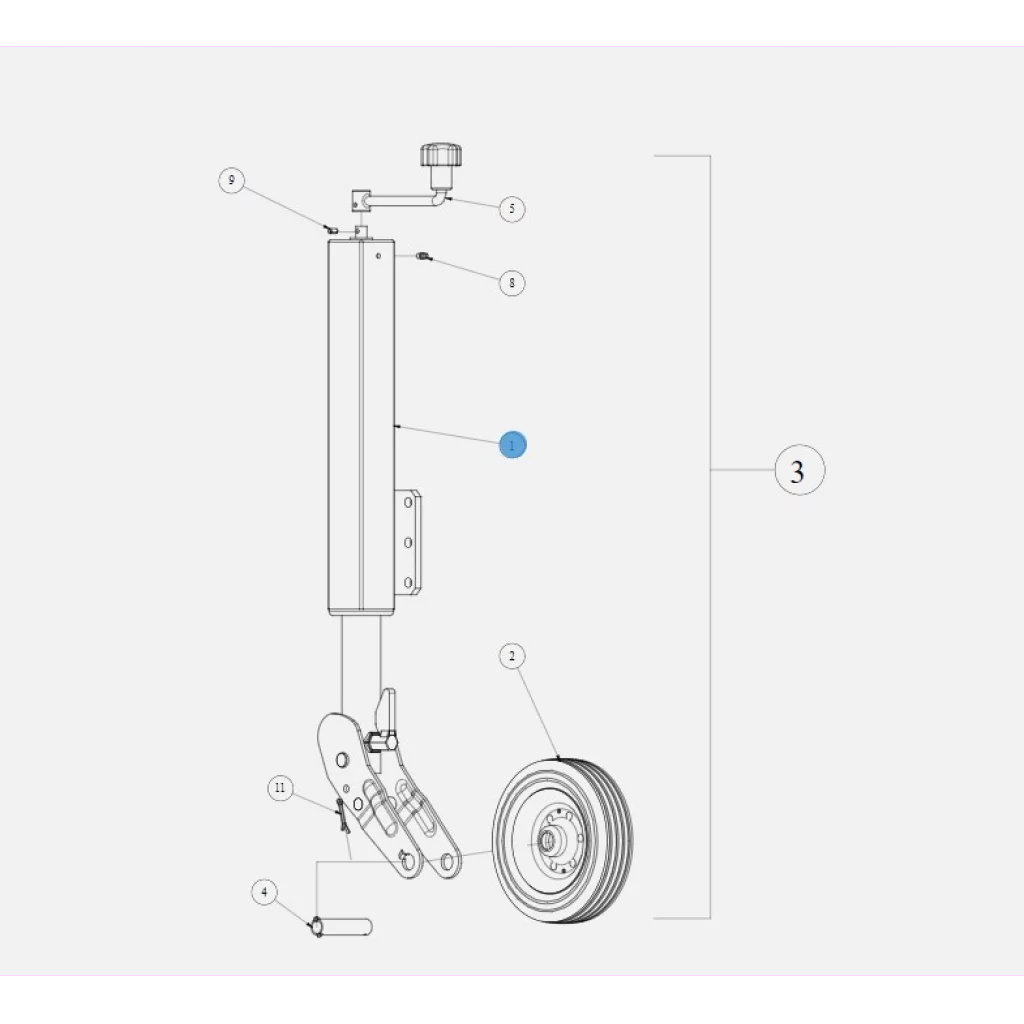 Nesehjul Kraftig Montert BK-HENGEREN